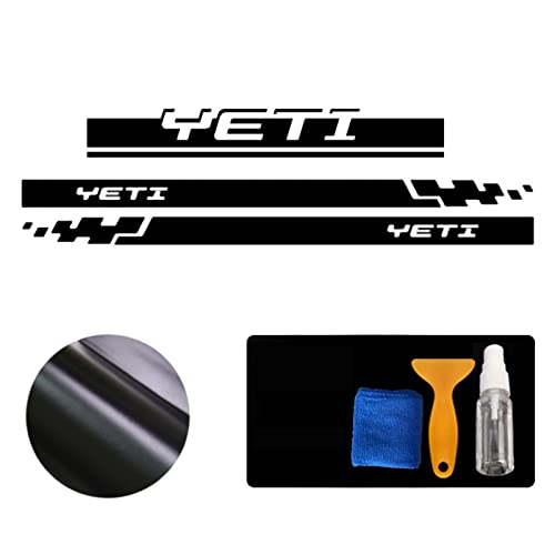 MIVLA 3 Stück Racing Sport Tür Seitenstreifen Rock Aufkleber Motorhaube Aufkleber, für Skoda Yeti Tuning Autozubehör