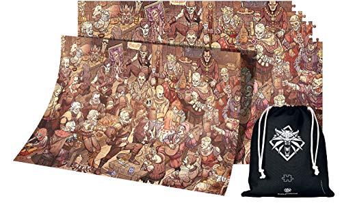 The Witcher 3: Birthday - Puzzle mit 1.000 Teilen und den Maßen 68 cm x 48 cm - Hexer | inklusive Poster und Tasche | Spiel-Artwork für Erwachsene und Teenager