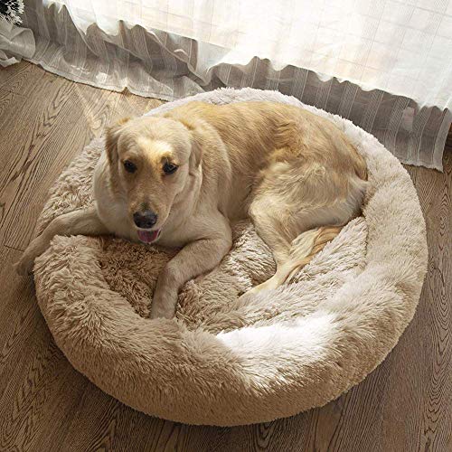 DUCHEN Hundebett/Katzenbett,Donut-Design weich Bett für mittelgroße und große Hunde,Sehr weich, Beruhigendes Hundesofa,Wasserdichter