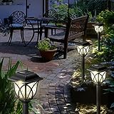 LED Solarleuchten Garten, 6 Stück Warmweiß Solarlampen für außen Garten, IP65 Wasserdicht Görvitor Dekorative Solar Gartenleuchten für Rasen Gehweg Landschaft