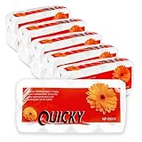 Quicky Toilettenpapier 3 lagig 250 Blatt hochweiß, 6er Pack (6 x 8 Stück)
