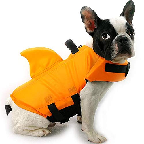 Uobeketo Haustier-Schwimmweste, verstellbar, mit Rettungsgriff für Hunde, zum Schwimmen