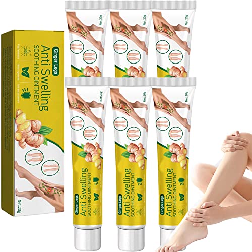 Gingerlegs Anti Swelling Detoxing Ointment, Lymphcare Ginger Ointment, Anti Swelling Cream for Legs, Lymphatic Drainage Anti Cellulite Cream, Relieve Pain And Swelling In The Legs and Foot 20g (6Pcs)