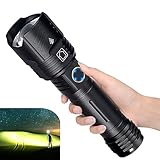 LUXJUMPER LED Taktische Taschenlampe, Extrem Helle 10000 Lumens USB Wiederaufladbare Taschenlampen, Wasserdicht 5 Modi für Kinder Erwachsene Outdoor Camping Wandern Autoreparatur