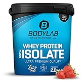 Bodylab24 Whey Protein Isolat | 2kg | Erdbeere | Das konzentrierteste Eiweiß überhaupt, reines Isolat für Wettkampfathleten oder während einer extremen Definitionsphase