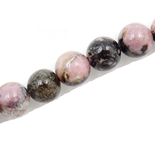 Fukugems Naturstein perlen für schmuckherstellung, verkauft pro Bag 5 Stränge Innen, Black Stripe Rhodonite 10mm