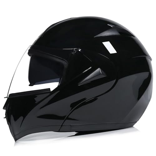 ZHXIANG Motorradhelm, Integral-Motorradhelm, hochklappbarer modularer Helm mit doppelter Sonnenblende, DOT/ECE-Zertifiziert, leichtes Belüftungsdesign, für Erwachsene Männer und Frauen L,L=59-60CM