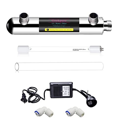 Geekpure 6 Watt Ultraviolett Wasserfilter für Umkehrosmosefiltration (0,5-1 GPM)