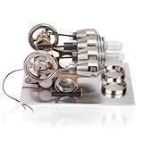 Stirlingmotor 4 Zylinder Stirlingmotor Miniatur-Heißluftgenerator Physiklabor Lehrmodell