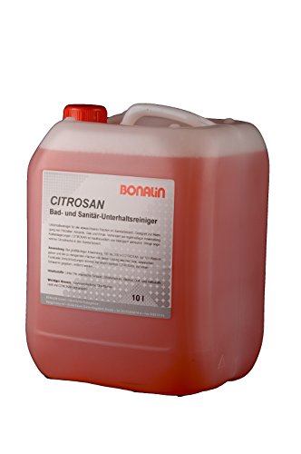 Bonalin Sanitärreiniger CITROSAN 10 Liter. Sanitär-Unterhaltsreiniger für alle abwaschbaren Flächen im Sanitärbereich auf der Basis von Zitronensäure