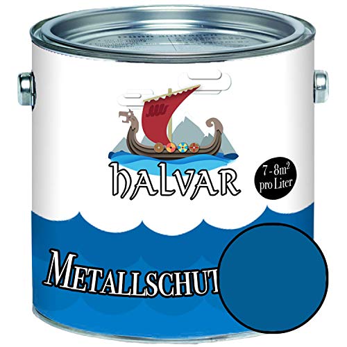 Halvar Metallschutzlack MATT Blau RAL 5000-5024 Metallfarbe besonders robuster Kunstharzlack Wetterbeständig & perfekter Langzeitschutz Metall (2,5 L, RAL 5005 Signalblau)