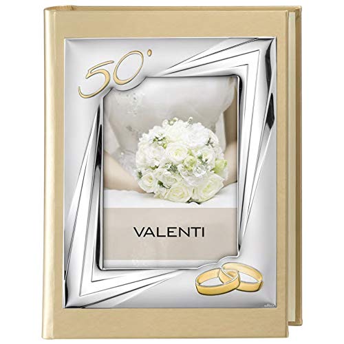 Valenti Argenti Fotoalbum zum 50. Jahrestag, Hochzeit, Gold, Einband 13 x 18 cm