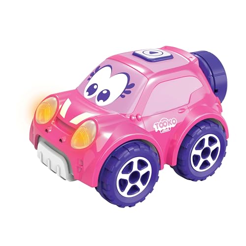 TOOKO Junior Ferngesteuertes Auto, multidirektional, Rosa, kann auch Suivre, Klang und helle Effekte, Spielzeug für Kinder ab 2 Jahren