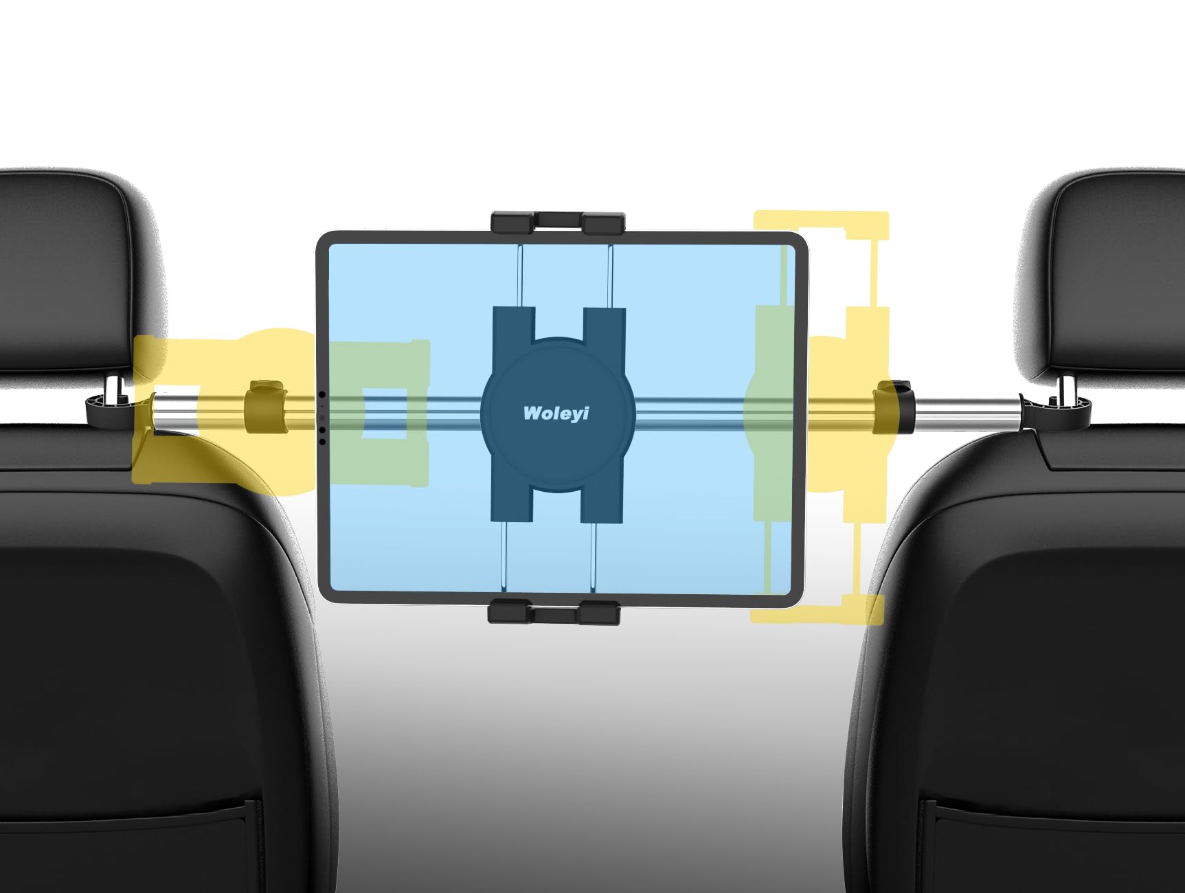 Auto Kopfstützen Tablet Halterung, woleyi Anti Shake KFZ Tablet Kopfstützenhalter mit 360° Drehbar für iPad Pro 9,7, 10,5, 12,9 Air Mini, iPhone, Galaxy Tabs, Switch, mehr 4-13" Handy und Tablet