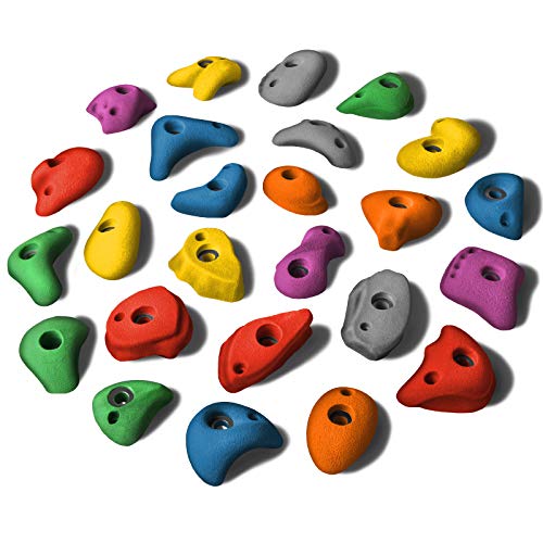 ALPIDEX 25 S/M Klettergriffe schmale Leisten, kleine Henkel - ergonomische, kantenfreie Oberflächen, Farbe:Mixed Colour