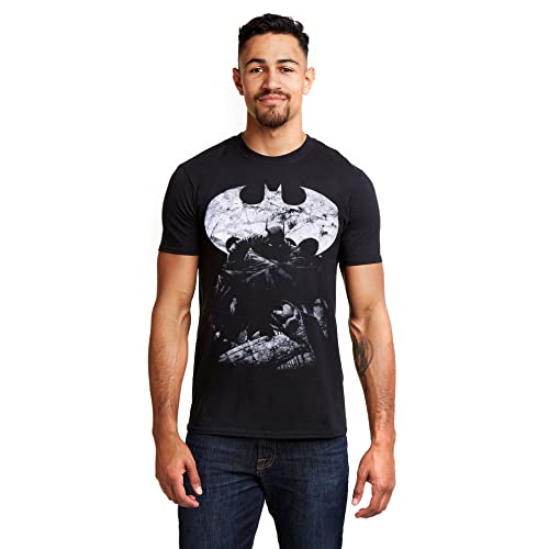 DC Comics Herren Dark Knight T Shirt, Schwarz (Black Blk), L EU