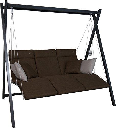 Angerer Relax Hollywoodschaukel 3-Sitzer Smart, coffee, 220 x 150 x 210 cm, 7000/270
