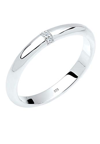 Diamore Ring Damen Klassisch mit Diamant (0.02 ct.) in 925 Sterling Silber