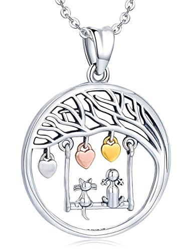 Baum des Lebens Halskette 925 Sterling Silber, Damen Baum des Lebens Anhänger mit Kette, Silber Halsketten Schmuck für Frauen Mädchen Mama