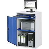 Rau Computer-Schrank, Metall, Lichtgrau/Enzianblau, 80 X 80 X 80 Cm