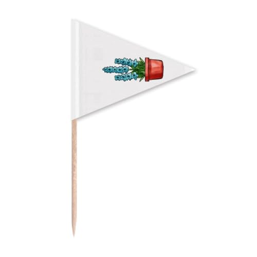 Bule Topfblume Art Deco Fashion Zahnstocher Dreieck Cupcake Topper Flagge