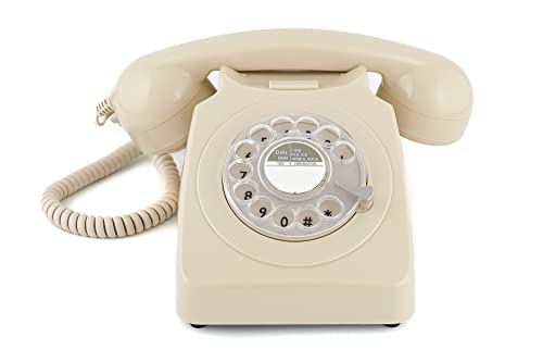 GPO 746ROTARYIVO Klassisches Telefon im 70er Jahre Design Creme