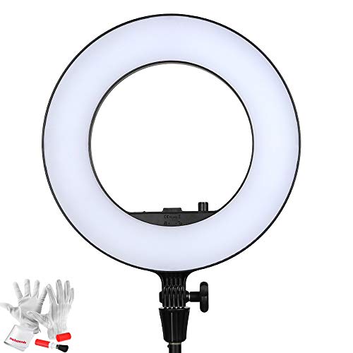 Godox LR180 LED-Ring Ringblitz Videoleuchte, 3100K-5000K Farbtemperatur, Einstellbare Lichthelligkeit, Gleichstromversorgung, Geeignet für Live-, Portrait-Aufnahmen und Make-up