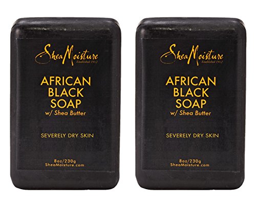 Shea Moisture Organic African Black Soap Bar mit Shea Butter, 230 g (2 Pack)