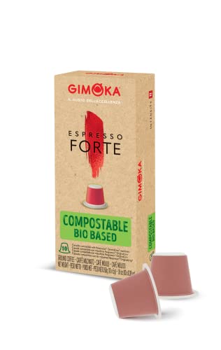 Gimoka - Kompatibel Für Nespresso - Kompostierbare Kapseln - 100 Kapsel - Geschmack FORTE - Intensität 11 - Made In Italy