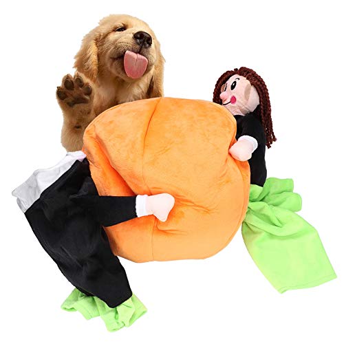 Hund Tragen Kürbis Kostüm Haustier Kostüm Baumwolle Lustige 3D Kürbis Halloween Kostüm Kleidung Cosplay Kleidung Dress Up Lustige Haustier Cosplay Kleid für Hunde & Katzen(S)