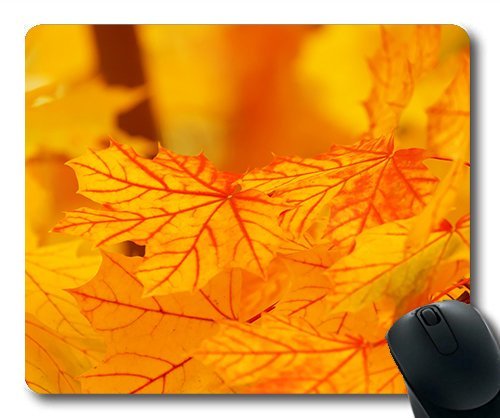 (Precision Lock Edge Mouse Pad) Abstract Autumn Background Bright Color Fall Leaf Gaming Mouse Pad Mouse Mat for Mac or Computer