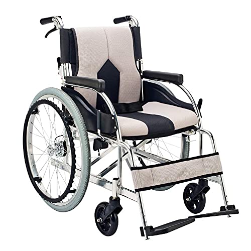 BOCbco Leichte Rollstühle mit Eigenantrieb für Erwachsene, Faltbare tragbare Reiserollstühle mit Handbremse, abnehmbaren Fußstützen für ältere Menschen, Behinderte und Behinderte