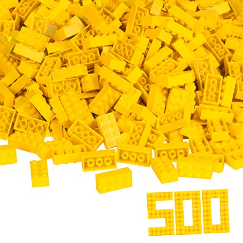 Simba 104118917 - Blox 500 gelbe 8er Bausteine