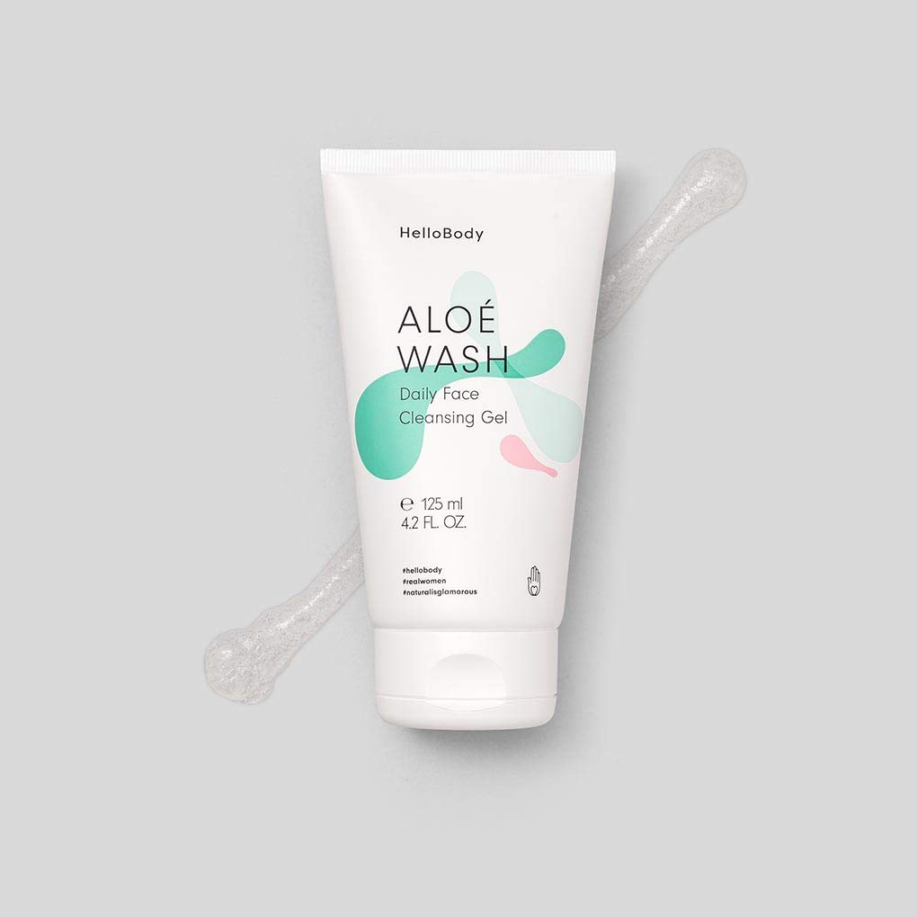 HelloBody Aloé Wash Gesichtsreinigungsgel (125 ml) – feuchtigkeitsspendende Gesichtsreinigung für trockene Haut – mit Aloe Vera und Gurkenwasser