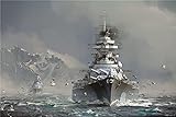 YANCONG Puzzle 1500 Piece Jigsaw Puzzle, Bismarck-Kriegsschiffe Auf Dem Meer Kinder 87X58Cm