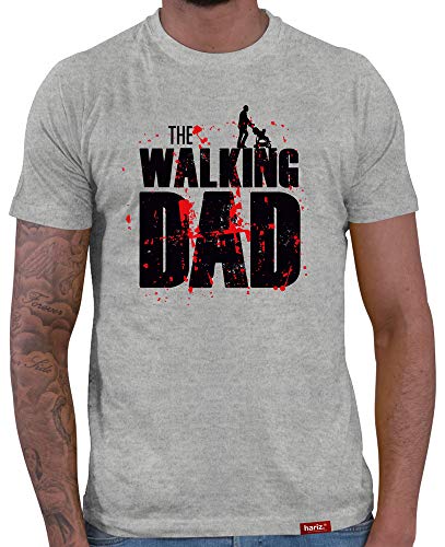 HARIZ Herren T-Shirt Papa Collection 36 Designs Wählbar Grau Urkunde Papa01 The Walking Dad 3XL