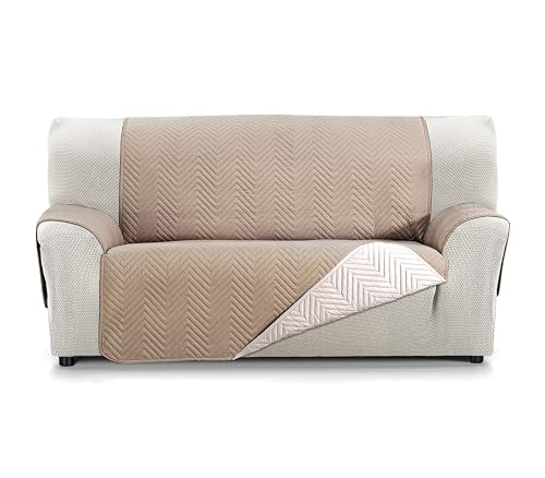 Martina Home Sofaüberwurf Milano für 4-Sitzer, Leinen/Leder