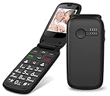 ROXX Seniorenhandy Grosstastentelefon Handy Klapphandy Telefon ohne Vertrag MP 400 vertragsfrei schwarz 64MB