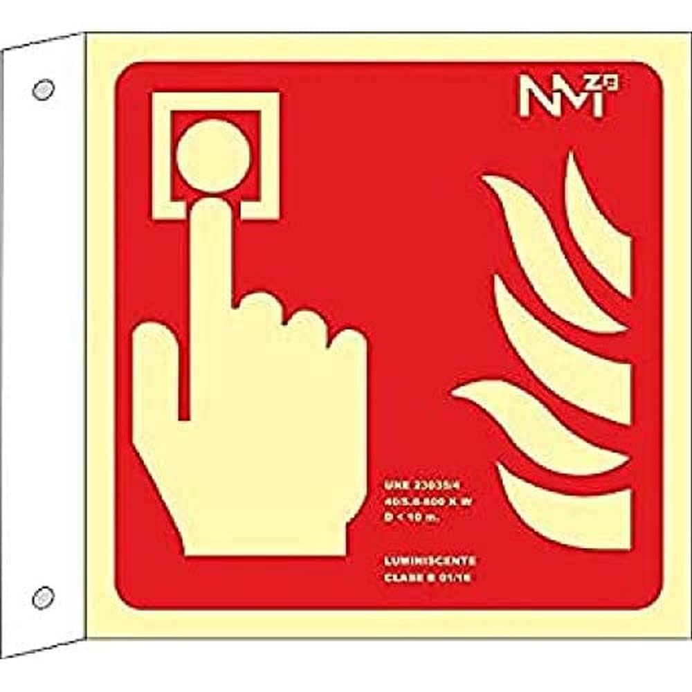 Normaluz A04711 - Leuchtfahne, Alarmtaster, Klasse A, PVC, 1 mm, 42 x 42 cm, mit CTE, RIPCI und geeignet für die neue Gesetzgebung