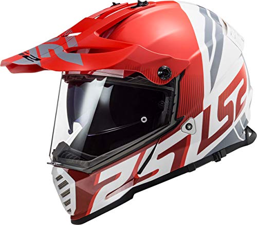 LS2 4043633243XL Motocross-Helm MX436 Pioneer Evo Evolve, Unisex, Weiß/Kobalt, 3XL