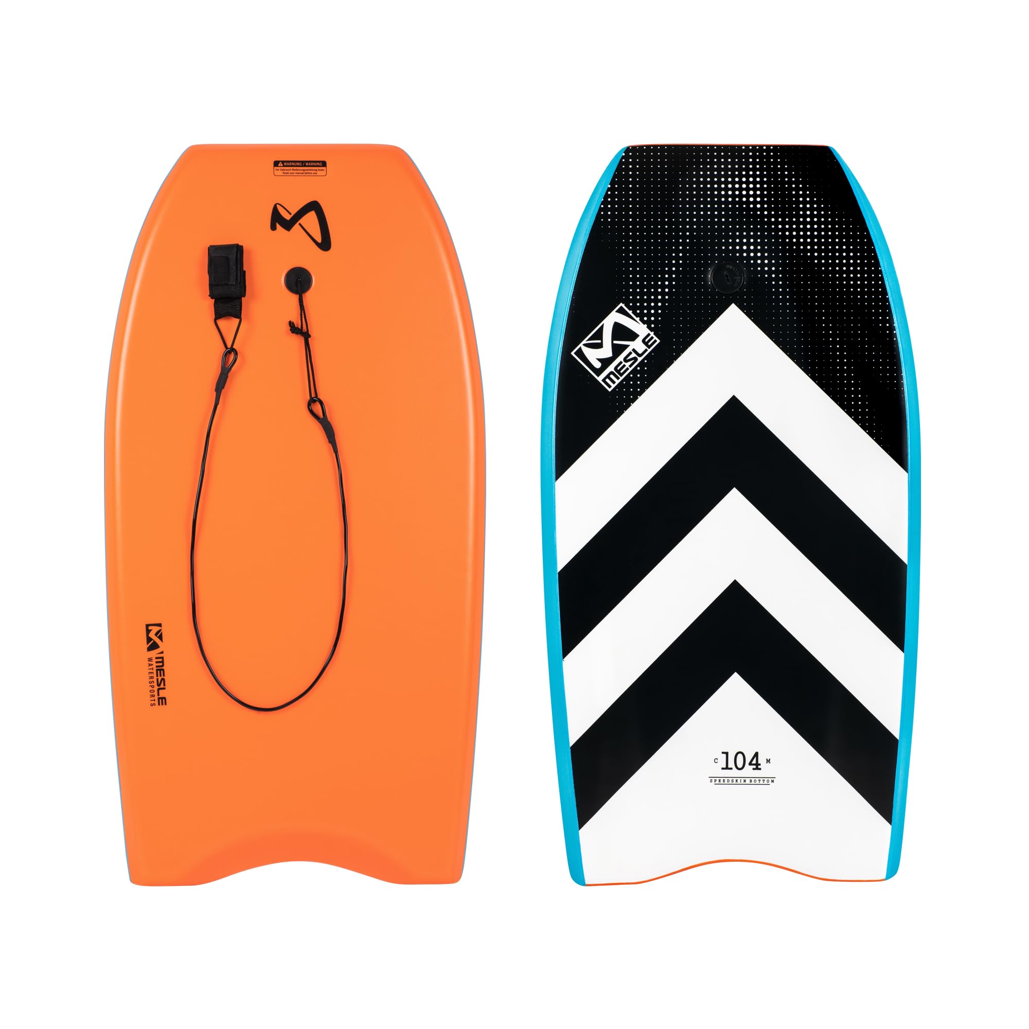 Mesle Bodyboard Speed Skin, für Kinder & Erwachsene bis 100 kg, großes Schwimmbrett zum Surfen & Wellenreiten am Strand, für Anfänger & Fortgeschrittene