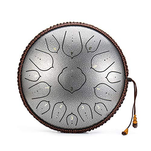 Tixiyu Zungentrommel aus Stahl, 35,6 cm, 15 Töne, Schlagzeugtrommel und Tragetasche (35 x 35 x 15 cm)