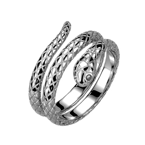 Bungsa Ring Schlange silber Edelstahl Unisex (60 (19.1))