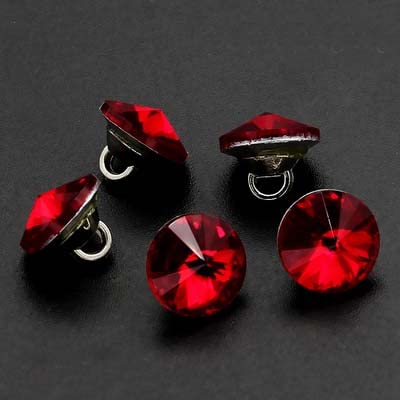 MELITT 10 Teile/los 10mm Schwarzer Knopf Roter Diamant Kleine Metallknopf Frauen Mode Vorzügliche Hemdrock Dekorative Knöpfe (Color : Red)