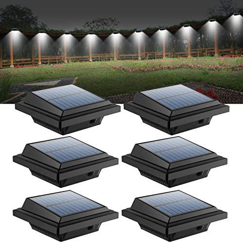 Uniquefire Schwarz Solarlampe 6 LEDs Dachrinnen Außenlampe Leuchte Wandlampe Solar für Garten, Terrasse, Fahrtweg, Höfe, Traufen (6 STK.)