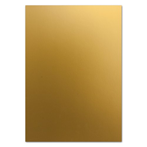 100 DIN A4 Papier-bögen Planobogen -Gold Metallic - 250 g/m² - 21 x 29,7 cm - Bastelbogen Ton-Papier Fotokarton Bastel-Papier Ton-Karton - FarbenFroh