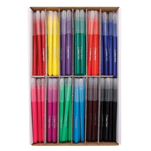 Baker Ross FE415 Großpackung Pinselstifte für Kinder - 120 Stück, Bunte Pinselstifte Set für Erwachsene und Kinder zum Malen und Gestalten