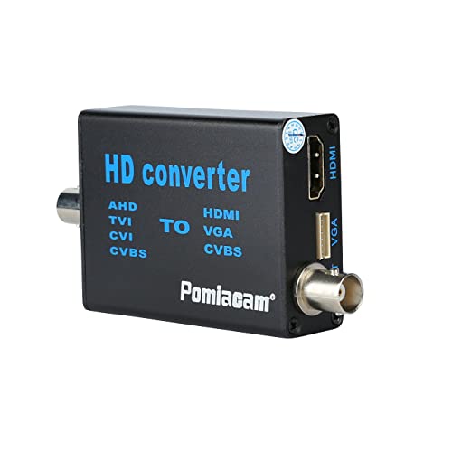 BNC zu HDMI Video-Signalkonverter, 4-in-1 Composite CVBS AHD TVI CVI zu HDMI Video-Konverter Adapter BNC-Kabel zu HDMI VGA BNC (CVBS) für Kamera/DVR/CCTV Sicherheitssystem