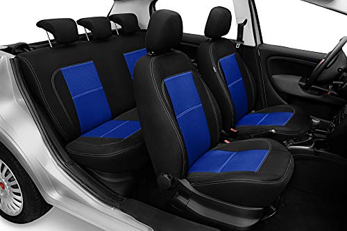 ERJOT Autositzbezüge kompatibel mit Ford C-Max I Blau maßgefertigte modellspezifische Sitzbezüge Komplett Set