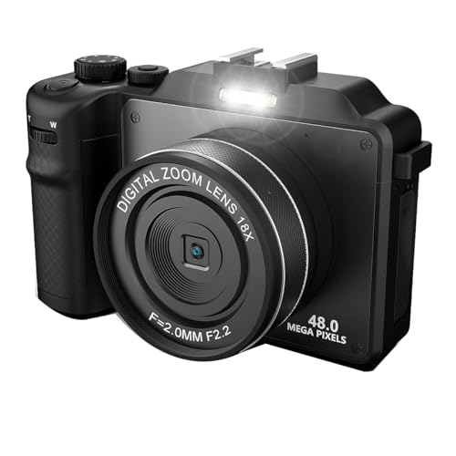 Xptieeck 7,6 cm 4K-Vlog-Kamera für Fotografie, Dual-Cam-Front- und Rückkamera mit Autofokus-Gesichtserkennung